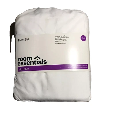 New Room Essentials Full Size Easy Care Solid Sheet Set White - Image 1 of 2