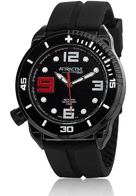 Q&Q by Citizen DF02J515Y ATTRACTIVE Black Resin Strap Ion Plated Men's Watch  - Image 1 of 4