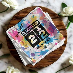 Custom Oldometer 22th Birthday Party Personalized & Custom Napkin - Picture 1 of 6