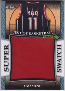 2017 LEAF SUPER SWATCHES PLATINUM #SS36: YAO MING 姚明 #3/20 JUMBO GAME WORN PATCH - Picture 1 of 1