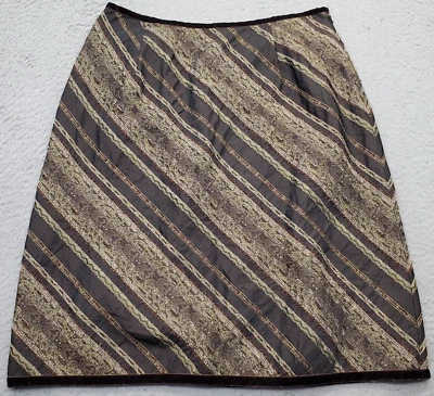 J. Jill A Line Skirt Womens Petite 10 Multi Striped Wool Blend Lined Side Zipper - Image 1 of 4