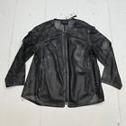 Lafyette 148 Womens Black Lattice Zip Up Jacket Size 2X