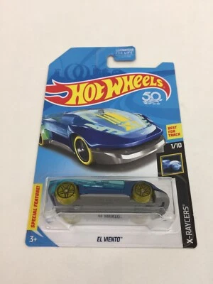 HOT WHEELS 2018 EL VIENTO X-RAYCER 1/10 TREASURE HUNT CRACK IN PLASTIC PROTECTOR - Image 1 of 4