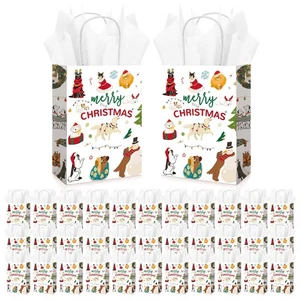 36 Sets Weihnachten Hund Geschenktüten Großpackung mit Seidenpapier Hund Motiv Weihnachten G... - Bild 1 von 7