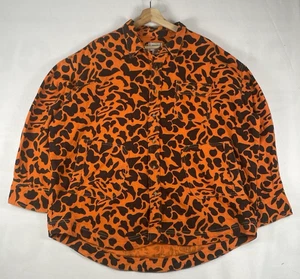 BDG Urban Outfitters OVERSIZED Dani Flannel button Shirt Orange Cow print Sz M - Bild 1 von 11