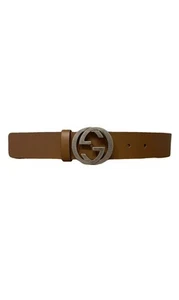 Cinturón Gucci GG Entrelazado Marrón 85/34 PVP £385 Unisex - Imagen 1 de 7