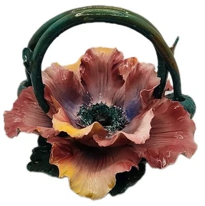 Cesta de cerámica de mayólica italiana vintage pintada a mano  - Imagen 1 de 9