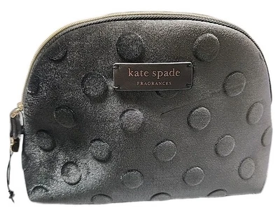 Kate Spade аромат туалетных принадлежностей макияж сумка мешок серый горошек новый с ярлыками  - Изображение 1 из 4