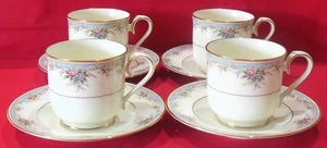 Noritake Bone China Japan #4757 Southhaven Menge 4 Tassen & Untertassen Sets - Bild 1 von 19