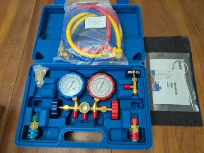 OMT 3 Way Diagnostic Manifold Gauge Set A/C Air Refrigeration Kit NEW - Image 1 of 4