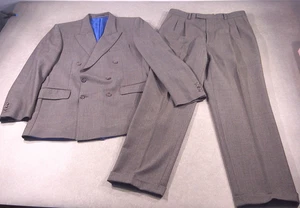 Crombie Mens Wool & Cashmere 2 Piece Suit 42 Jacket W32 Trousers Double Breast - Picture 1 of 24