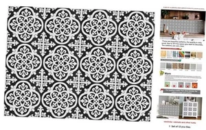12 Pcs (6x6 in) Decorative Tile Stickers,Peel and Black & White 12 Pcs 6 X 6 in - Picture 1 of 8