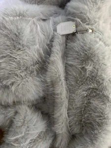 Pottery barn teen bean bag slip cover faux fur blue size large new - Picture 1 of 6
