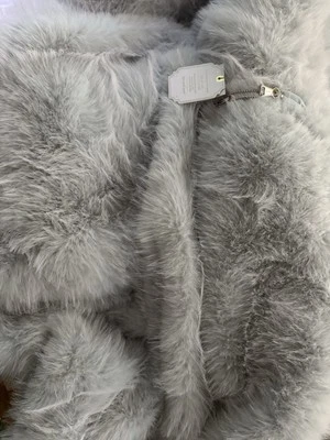 Pottery barn teen bean bag slip cover faux fur blue size large new - Image 1 of 4