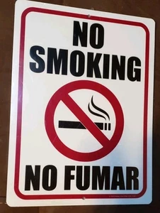 (3) No Smoking No Fumar Blechschild 9x12" Englisch/Spanisch  - Bild 1 von 8