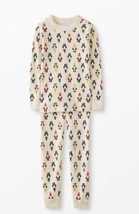 Hanna Andersson Kids Beige Gnome Christmas Pajama Set Unisex 100% Cotton Size 12 - Picture 1 of 2