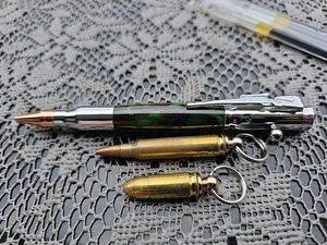Kugelschreiber - Karabiner Patronen-Optik Repetier-Hebel+Schlüsselanhänger SET - Bild 1 von 9