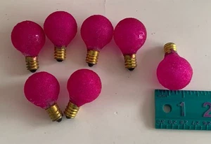7 VTG 1.25” small Hot Pink Sugared Christmas Lightbulbs- 120V JAPAN C7 - Picture 1 of 19