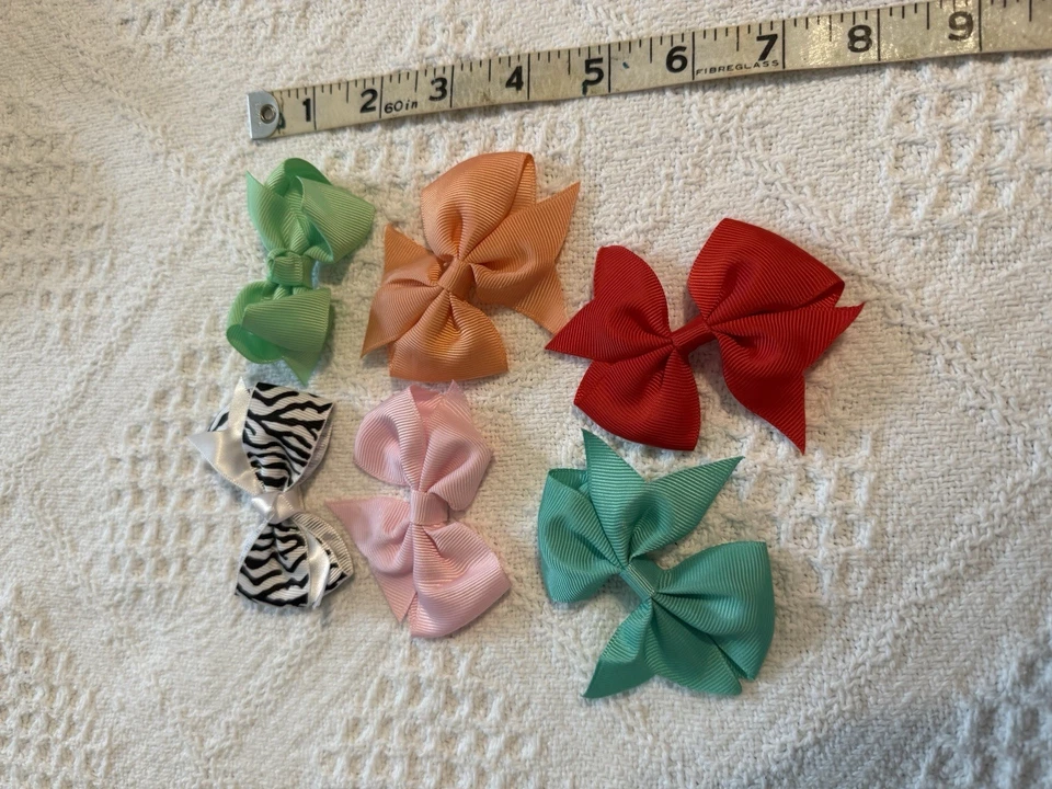 Moños para el cabello (6) NUEVAS pinzas para el cabello de niña multicolores Foto 1 de 2