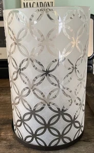 PartyLite Island Inspiration Frosted Pillar Hurricane Kerzenhalter P90712 - Bild 1 von 4