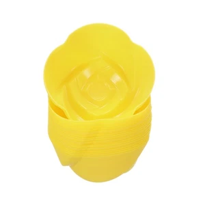18 Pezzi Tazze Muffin Riutilizzabili Silicone Fodere Cupcake Tazza da Forno Fiore Giallo - Foto 1 di 5