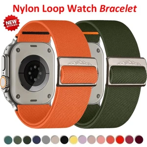 Sports Nylon Strap for Apple Watch Series 10 9 8 7 6 5 4 3 SE 38-45mm Watch Band - Picture 1 of 40