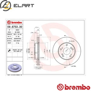 2x BRAKE DISC 09.6753.30 FOR HONDA CIVIC/VII/Hatchback CR-V 4EE-2 1.7L 4cyl - Picture 1 of 9