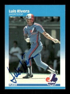 1987 Fleer 330 Luis Rivera  signed auto autograph  blue sharpie ASC BXCP58 - Image 1 of 2