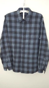 Travis Mathew Mens Large Blue Check Button Up Long Sleeve Flannel Shirt L291 - Picture 1 of 11