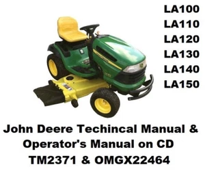 John Deere LA100 LA110 LA120 LA130 LA140 LA150 Tech. Manual TM2371 On CD - Picture 1 of 11