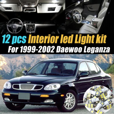 Kit de bombillas LED interiores de coche súper blancas de 12 piezas para Daewoo Leganza 1999-2002 Foto 1 de 4