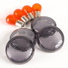 for Harley motorcycle bullet style turn signal lens cover kit smoked gray grey