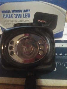 550-10063 Lampada da miniera LED tappo di sicurezza lampada CREE 3W / batteria agli ioni di litio - Foto 1 di 4