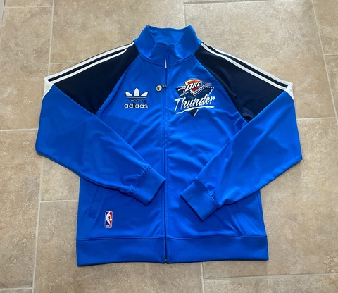 Adidas OKC Thunder Track Jacket Full Zip embroidered Warmup Oklahoma City 2012 M Cover