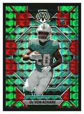 2023 Panini Mosaic De'Von Achane RC Mosaic Choice Red & Green Prizm Dolphins