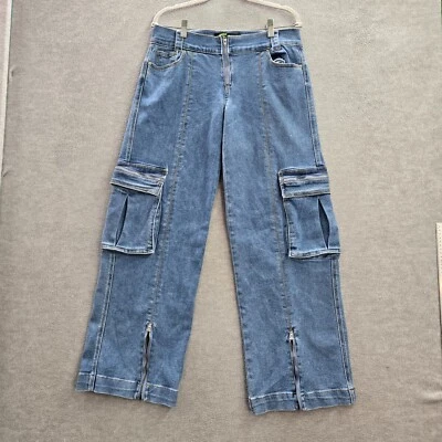 Forever x Frankie & The Studs Women Jeans L Blue Cargo Grunge Skater Y2K READ - Image 1 of 4