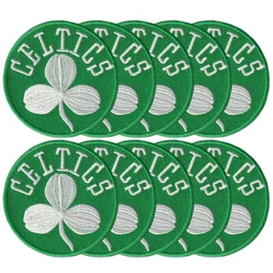 10 pcs Boston Celtics Green Background Logo Size 2.8"x3.6" Sew Iron on Patches - Picture 1 of 12