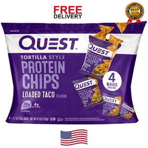 Quest Nutrition, Protein Chips, Low Carb High Protein, Loaded Taco, 4.5 oz, 4 Ct - Picture 1 of 8