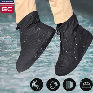 Anti-slip Rubber Reusable Rain Snow Boot Shoe Covers Waterproof Shoes Protector - Picture 1 of 14