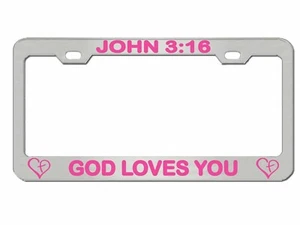 John 316 God Loves You Jesus Christ Christian Car License Frame - Picture 1 of 4