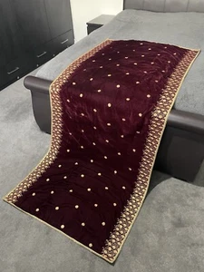 Mantón de terciopelo bordado granate | Mantón de novia | Mantón de boda | Regalo de boda - Imagen 1 de 6
