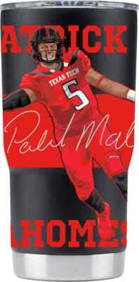 Copo Tumbler Patrick Mahomes #5 Texas Tech Red Raiders GameTime Sidekicks 20 oz - Imagem 1 de 3