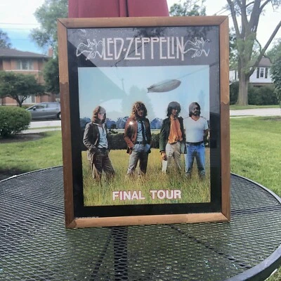 Led Zeppelin 1985 con marco de madera vintage 21x18 pulgadas Foto 1 de 4