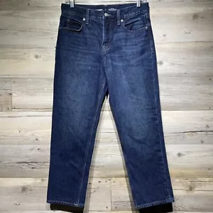Old Navy High Rise Slouchy Straight Crop Blue Jeans Size 2 W28 L24 Button-Fly - Picture 1 of 7