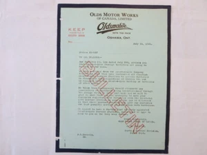 1921 Oldsmobile Dealer Bulletin Letter Prest-O-Lite Batteries Prestolite - Picture 1 of 4