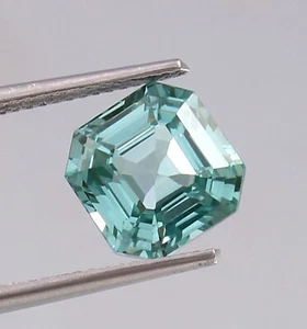 Piedra preciosa suelta corte ascher verde impecable paraíba 8x8 mm - Imagen 1 de 4