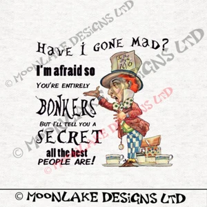 Alice Mad Sombrerero Paneles Craft de Tela en 100% Algodón o Poliéster - Imagen 1 de 3