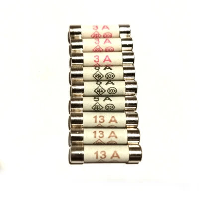 9 x Fuses 13 AMP 5 AMP 3 AMP Ceramic Household Fuse Plug 13A 5A 3A Cartridge Fus