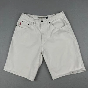 Vintage Bugle Boy Jean Shorts Mens 34 (Fits 31) White Denim Jorts 750 90s Dad - Picture 1 of 17