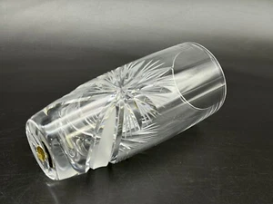 SKLO BOHEMIA 6-1/4" schwere 24% Bleikristall Vase geschliffen Stern Starburst mattiertes Wappen - Bild 1 von 10